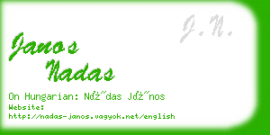 janos nadas business card